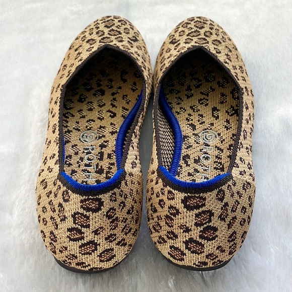 Like New Rothy’s The Flat Round Toe Retired Print Leopard Print Ballet Flats 9.5 - Picture 8 of 12